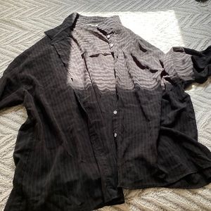 Women’s black pin striped button down shirt size 18